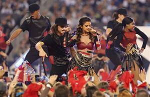 Selena Gomez performing at Thanksgiving NFL show