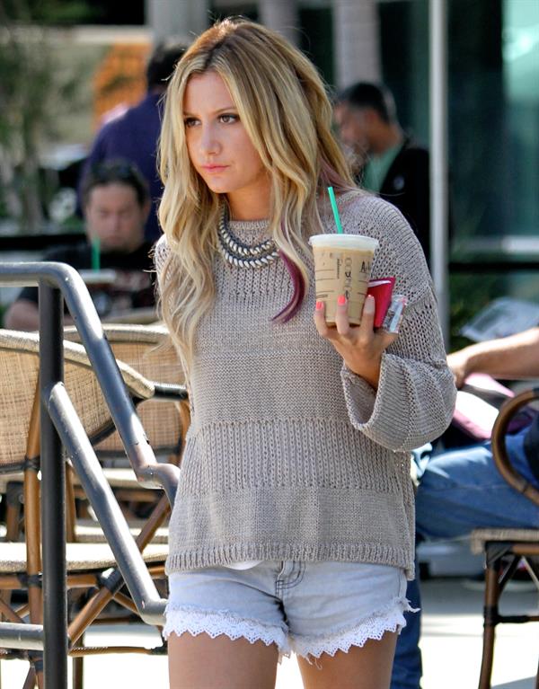 Ashley Tisdale Starbuks in Los Angeles on July 23, 2012