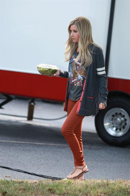 Ashley Tisdale on a lunch break while shooting Scary Movie 5 10/2/12