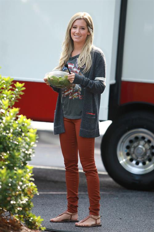 Ashley Tisdale on a lunch break while shooting Scary Movie 5 10/2/12