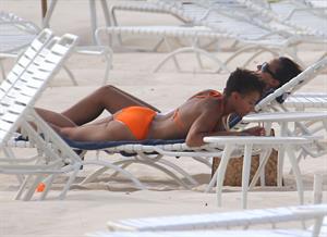 Amelle Berrabah bikini candids Barbados Jan 5, 2010 