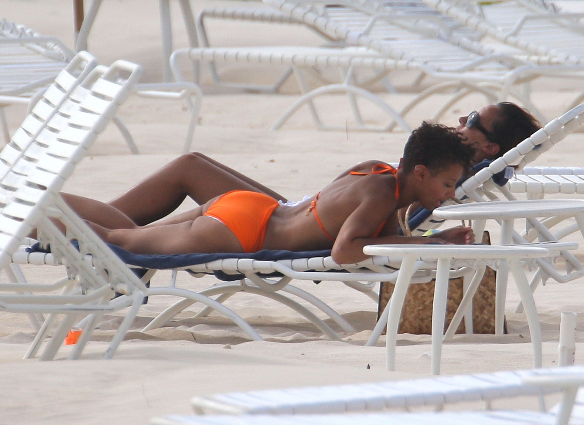 Amelle Berrabah bikini candids Barbados Jan 5, 2010 