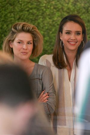 Amy Smart, Ali Larter and Jessica Alba at the Splendid store opening with crafting community and baby2baby 04.12.11 