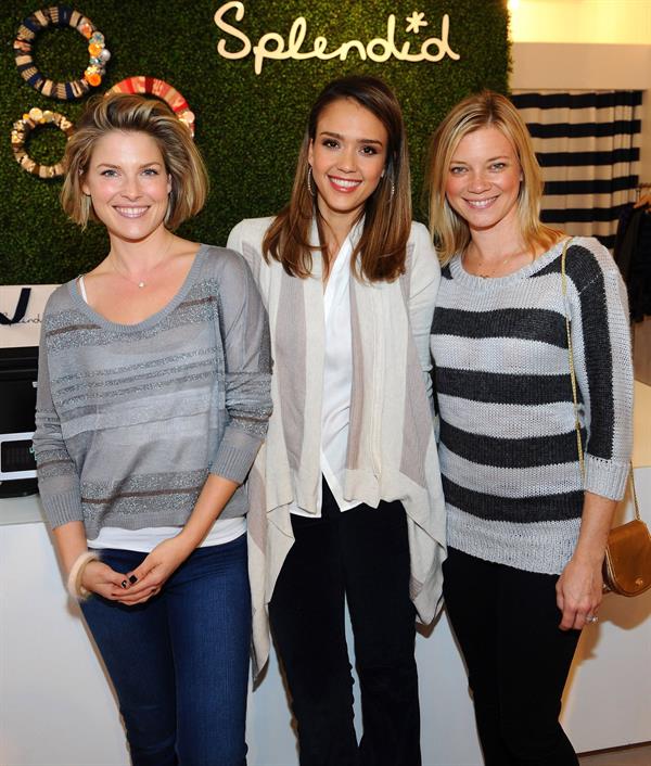 Amy Smart, Ali Larter and Jessica Alba at the Splendid store opening with crafting community and baby2baby 04.12.11 