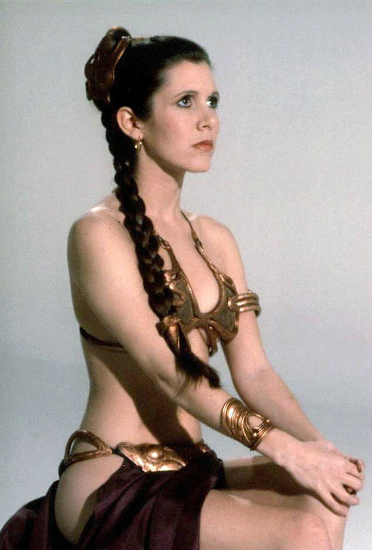 Carrie Fisher in a bikini