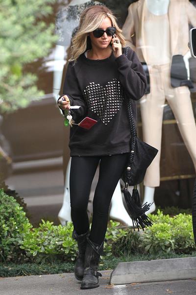 Ashley Tisdale goes shopping in West Hollywood on April 25, 2012