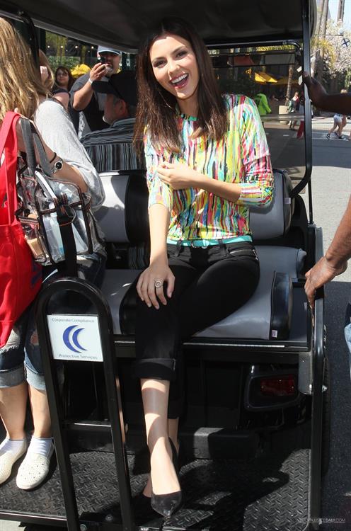 Victoria Justice Pictures Victoria Justice makes a visit to Extra at The Grove in Los Angeles on March 4, 2013