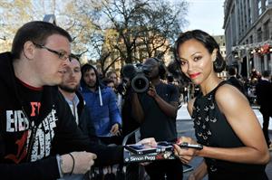 Zoe Saldana attends the 'Star Trek Into Darkness' UK Premiere at the Empire Leicester Square in London