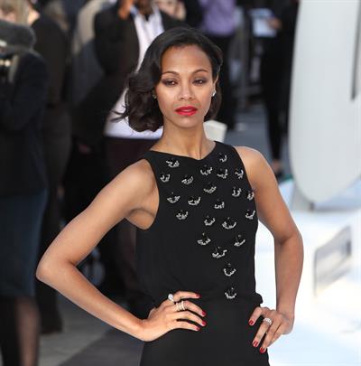 Zoe Saldana attends the 'Star Trek Into Darkness' UK Premiere at the Empire Leicester Square in London