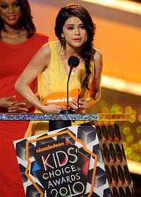 Selena Gomez Nickelodeons 23rd annual Kids Choice Awards on March 27, 2010 in Los Angeles California