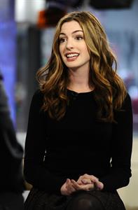 Anne Hathaway appearing on the Today Show on April 7, 2011