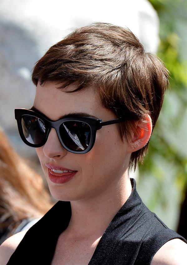 Anne Hathaway Christopher Nolan immortalized with hand and footprint ceremony on July 7, 2012