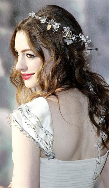 Anne Hathaway White Fairy Tale Love Ball in Paris on July 5, 2011