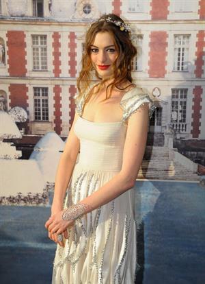 Anne Hathaway White Fairy Tale Love Ball in Paris on July 5, 2011