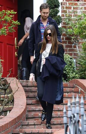 Anne Hathaway leaving a friends house in Beverly Hills on January 20, 2012