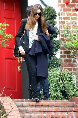 Anne Hathaway leaving a friends house in Beverly Hills on January 20, 2012