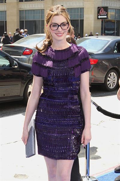 Anne Hathaway attending the Rio Los Angeles premiere on April 10, 2011