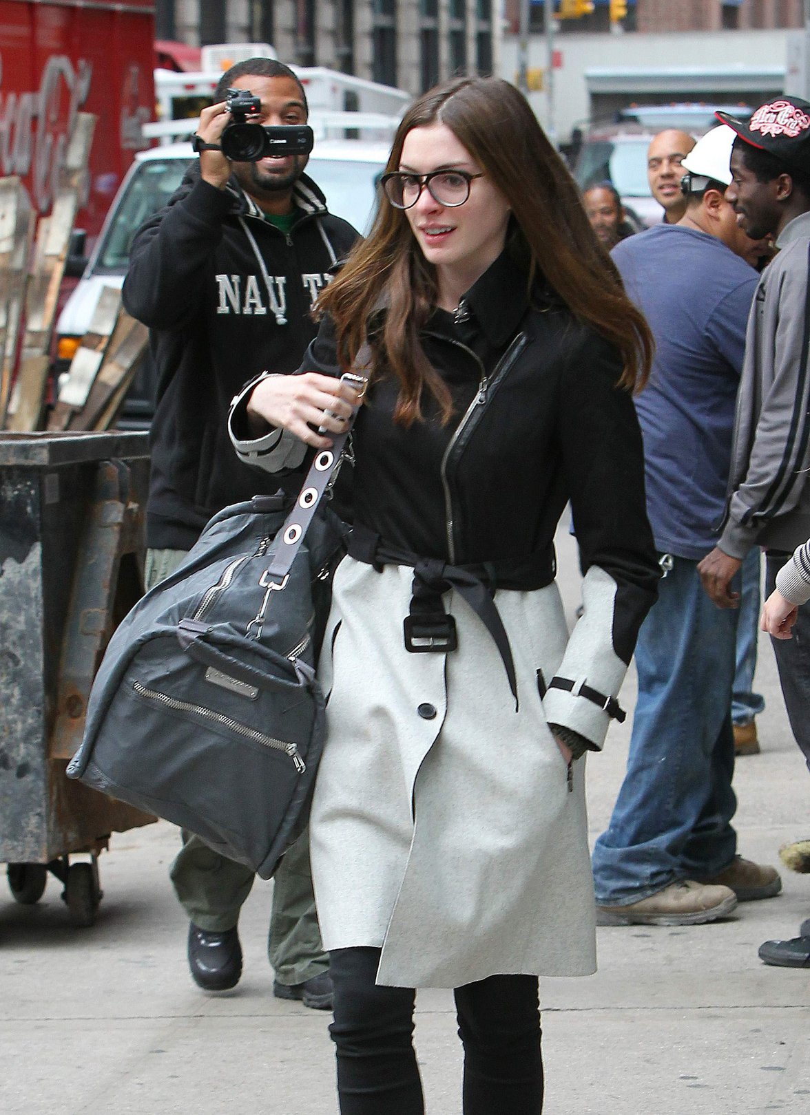 Anne Hathaway out in New York on October 26, 2011