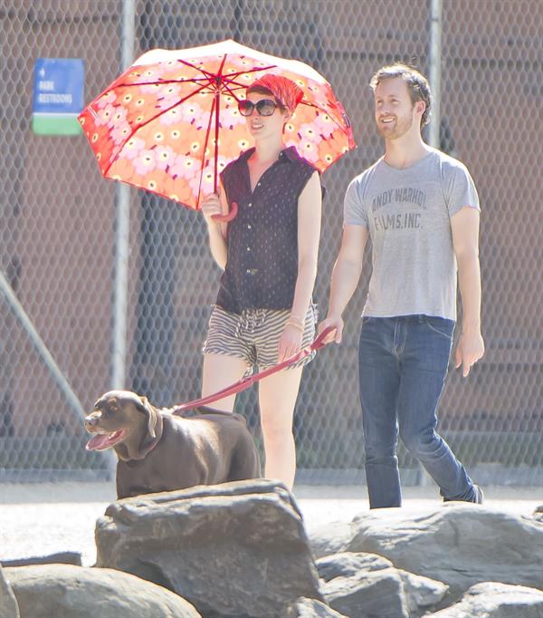 Anne Hathaway out about in New York City on August 2, 2012