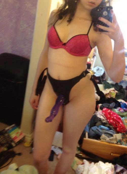 Anonymous in lingerie taking a selfie