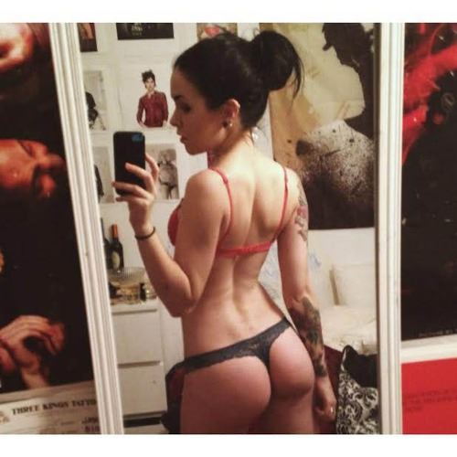 Anonymous in lingerie taking a selfie and - ass
