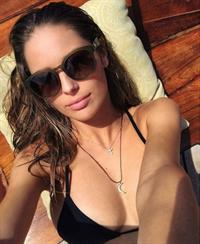 Mathilde Gøhler in a bikini taking a selfie