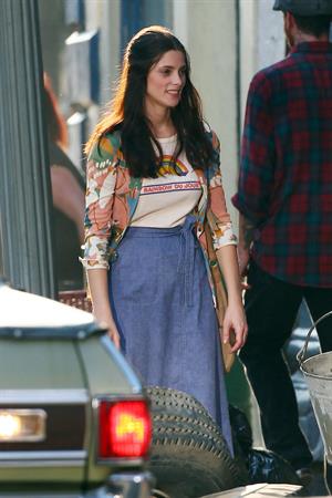 Ashley Greene on the set of CBGB in Savannah on July 2, 2012