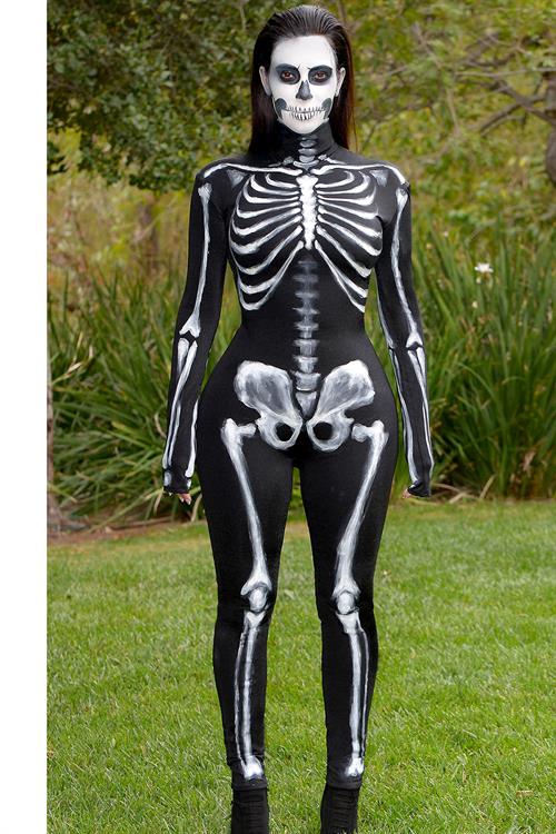 Kim Kardashian as skeleton for Halloween