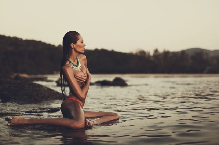 Galinka Mirgaeva in a bikini