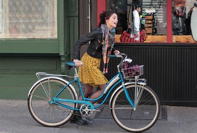 Ashley Greene on the set of Americana in New York City on March 14, 2012