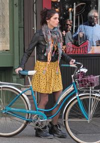 Ashley Greene on the set of Americana in New York City on March 14, 2012