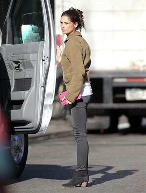 Ashley Greene on the set of Americana in New York City on March 14, 2012