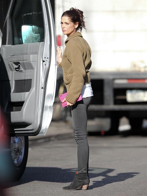 Ashley Greene on the set of Americana in New York City on March 14, 2012
