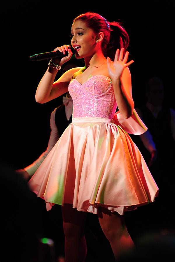 Ariana Grande performs at the Roxy West Hollywood on February 19, 2012