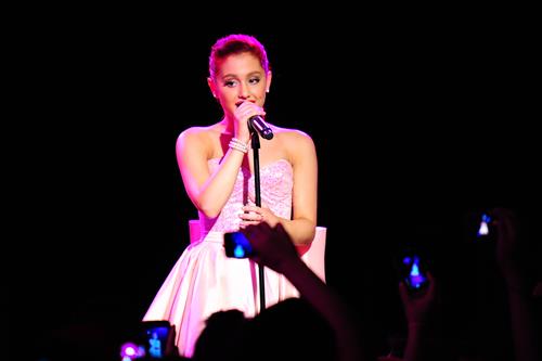 Ariana Grande performs at the Roxy West Hollywood on February 19, 2012