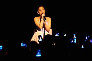 Ariana Grande performs at the Roxy West Hollywood on February 19, 2012