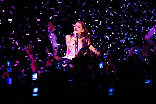 Ariana Grande performs at the Roxy West Hollywood on February 19, 2012
