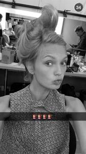 Romee Strijd taking a selfie