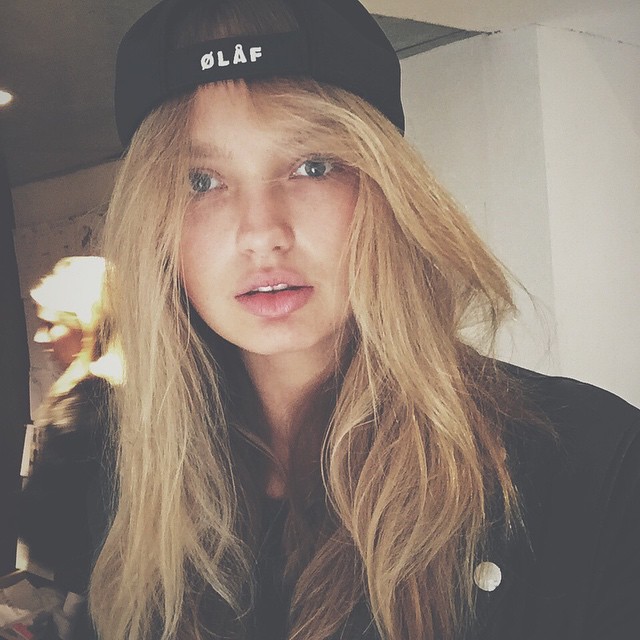 Romee Strijd taking a selfie