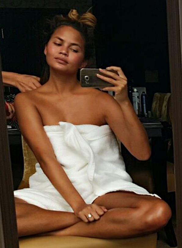 Chrissy Teigen taking a selfie