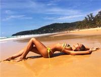 Viktoria Odintsova in a bikini