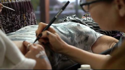 From the video of Ronda Rousey, Sports Illustrated Body Paint