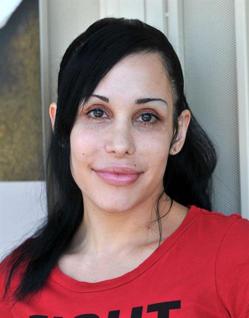 Nadya Suleman is better known as Octomom.  She was born Natalie Denise Suleman on July 11, 1975.  After 14 children she is stripping and making porn...