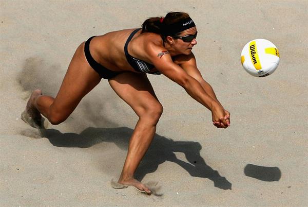 Misty Elizabeth May-Treanor is an American professional beach volleyball player best known for playing with Kerri Walsh in the Olympics in Athens 2004, Beijing 2008 and London 2012.

She also teamed up with Holly McPeak for the Sydney 2000 Olympics