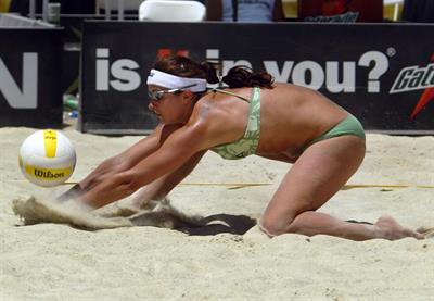 Misty Elizabeth May-Treanor is an American professional beach volleyball player best known for playing with Kerri Walsh in the Olympics in Athens 2004, Beijing 2008 and London 2012.

She also teamed up with Holly McPeak for the Sydney 2000 Olympics