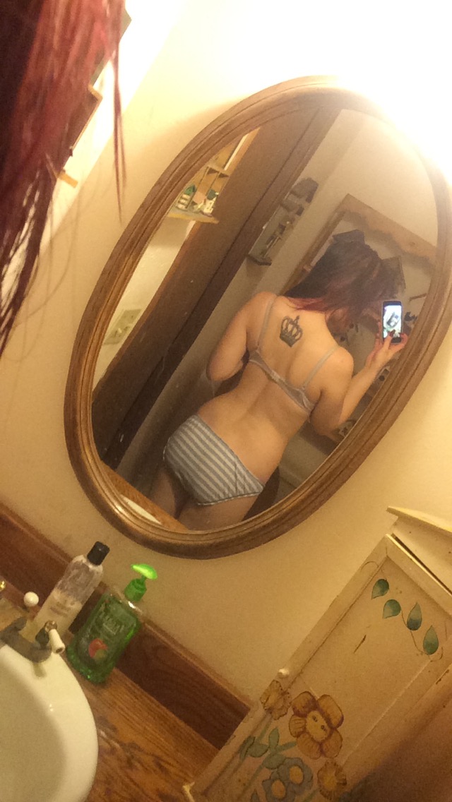 Anonymous in lingerie taking a selfie and - ass