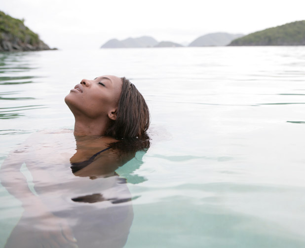Violet Budd in a bikini