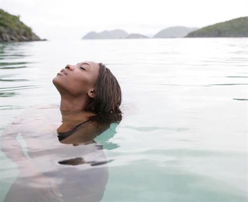Violet Budd in a bikini