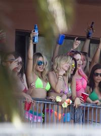 Selena Gomez, Vanessa Hudgens and Ashley Benson on the set of Spring Breakers on March 21, 2012