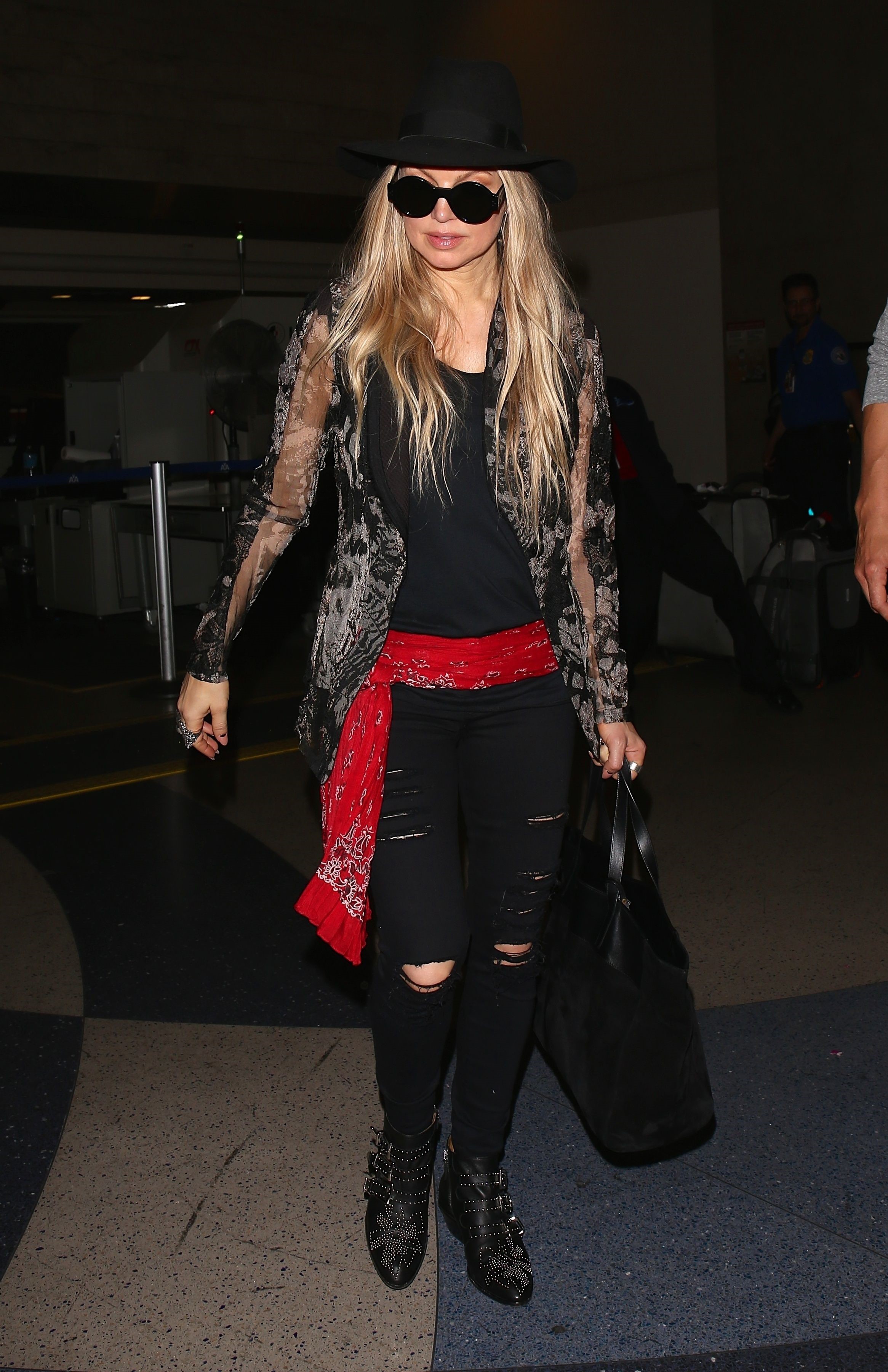 Fergie arriving at LAX, June 11, 2014